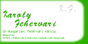 karoly fehervari business card